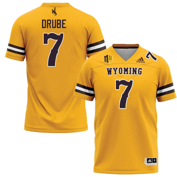 #7 Mason Drube Wyoming Cowboys Jersey College Football Uniforms,Gears,Jerseys-Gold